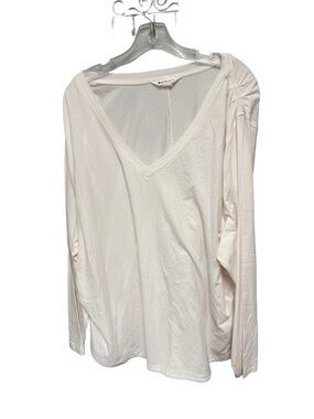 Athleta Outbound Women's 3X Cream Long Sleeve V-neck Rouched Top